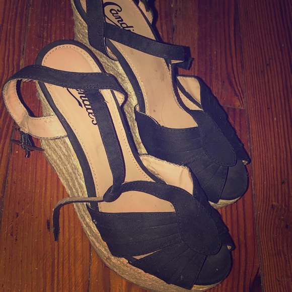 Candie's Shoes - Black and beige Wedge Heels Candie's Shoes - Black and beige Wedge Heels